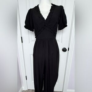 NWT TRIXXI Black Pant Romper / Jumpsuit Ruffled Sleeves
